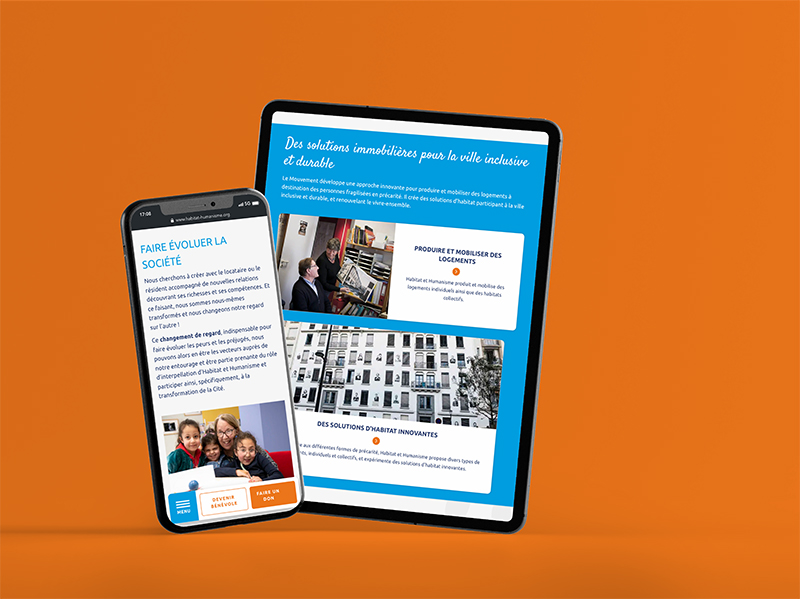 Habitat Humanisme, site internet vue tablette