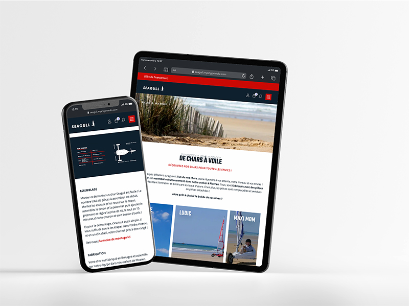 Seagull, refonte site E-commerce par ARTGO Média version tablette