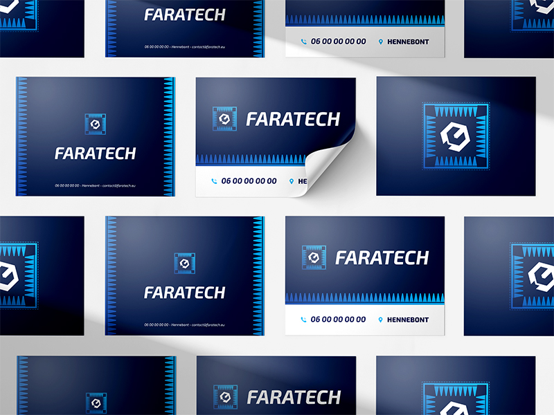 Faratech, création d'une identité visuelle, cartes de visite