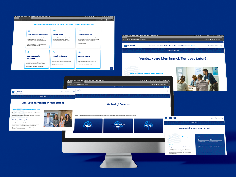 Laforêt Bretagne Sud, création de site internet vitrine par ARTGO Média, vue globale