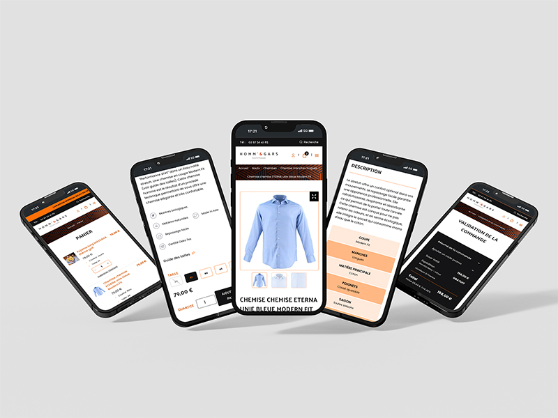 Homm&Gars, refonte site E-commerce par ARTGO Média version Mobile