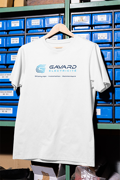 Gavard électricité, création d'une identité visuelle, t-shirt